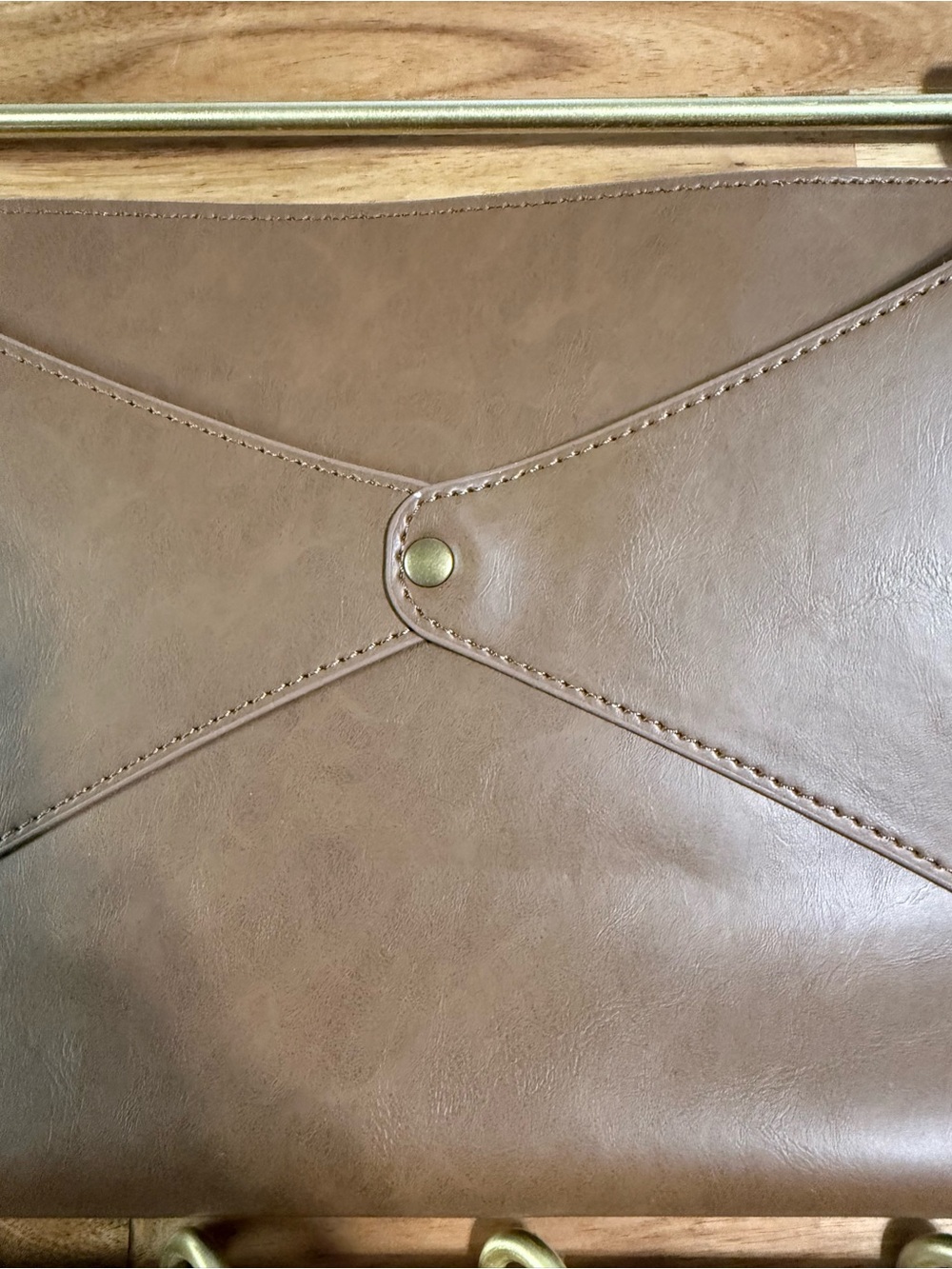 Target Threshold Entryway Organizer Faux Leather & Gold Wall Mounted Mail Holder - Picture 6 of 7
